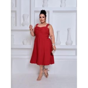 Vestido Midi Plus Size com Alça